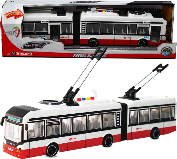 City articulated trolleybus 1:16 with flywheel and sounds – red