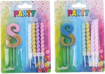 Парти свещ цифра 8 с 4 свещички