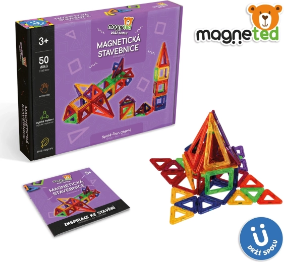 Magneted Magnetic Building Set, 50 Pieces