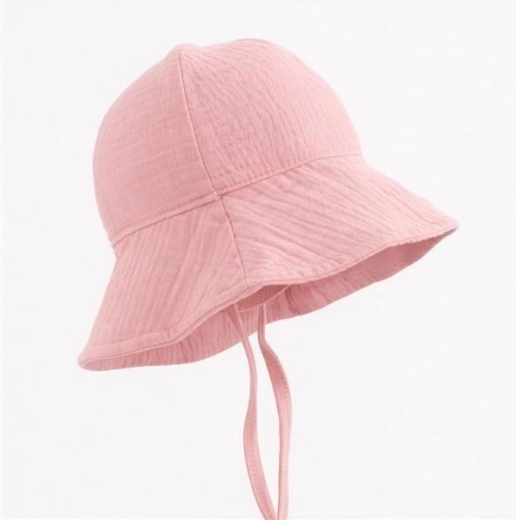 New Baby muslin baby hat pink 6–9 months