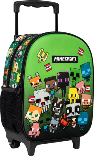 Детска раница на колелца Minecraft 32 см зелена - 1 брой