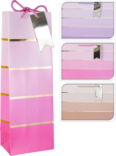 Paper gift bag for a bottle 36 × 12 × 9 cm, assorted colors