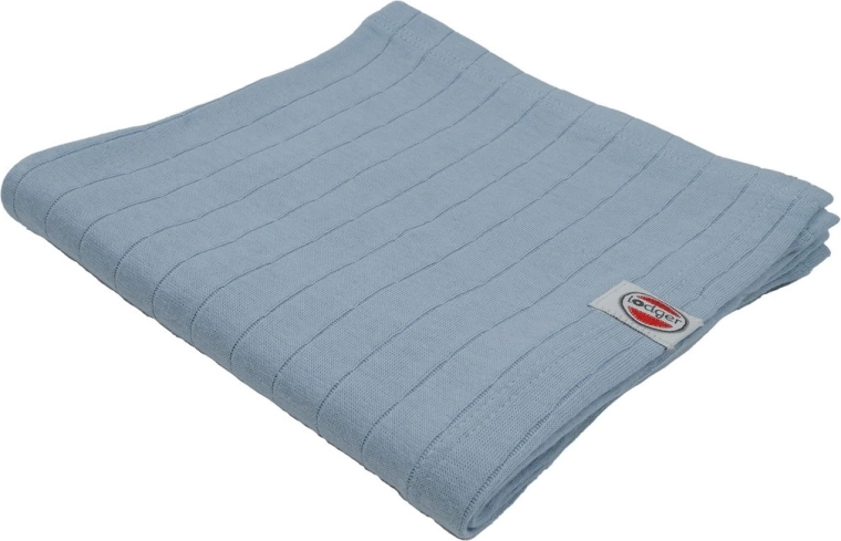 Lodger пелена за повиване от органичен памук Solid blue fogg 70 × 70 см - 1 брой