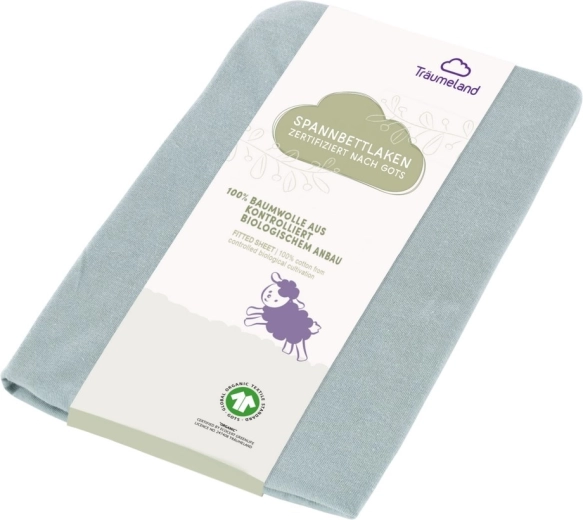 Träumeland GOTS fitted sheet 40 × 90 cm, mint