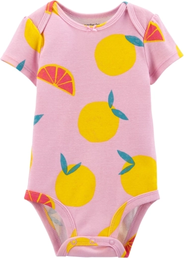 CARTER'S baby short-sleeve bodysuit Purple Lemon for girls – NB / size S 56