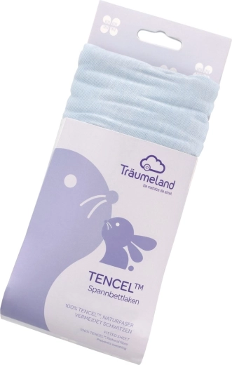 Träumeland fitted sheet Tencel uni light blue