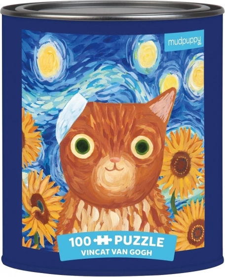 Пъзел Vincent van Gogh „Художествени котки“ 100 части в метална кутия