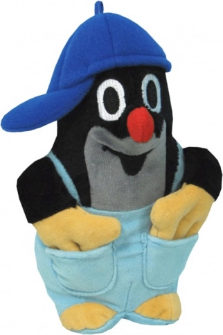 Little Mole Plush Toy with Blue Overalls and Cap