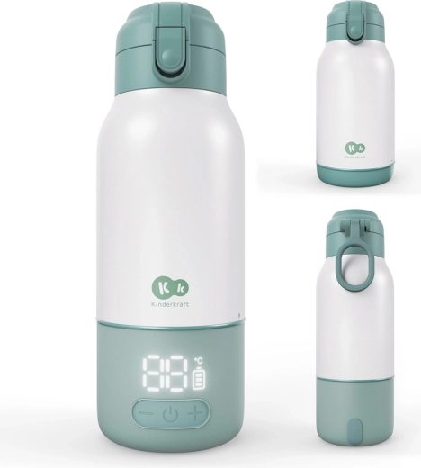 Kinderkraft GAJA travel milk warmer and thermos 2-in-1 green