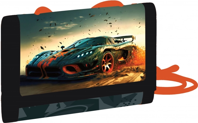 Детско текстилно портмоне с автомобилен мотив