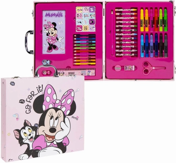 Дървен комплект за рисуване в куфарче Minnie – 42 части