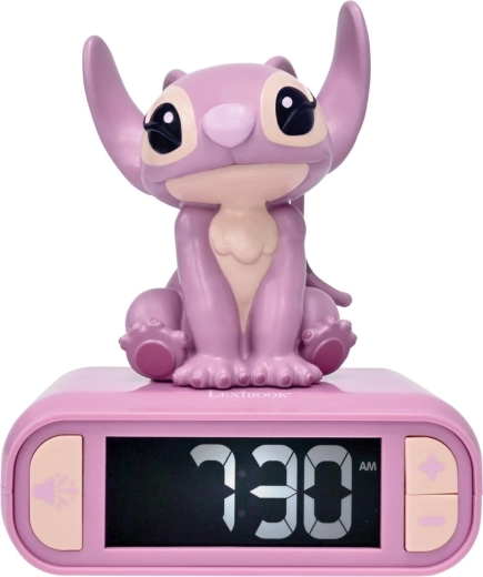 Lexibook Stitch Angel Children's Alarm Clock with Light-Up Figurine
