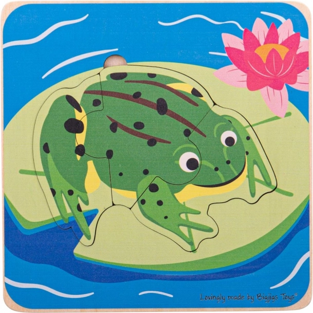 Пъзел за деца „Жизнени цикли на жабата“ Bigjigs Toys