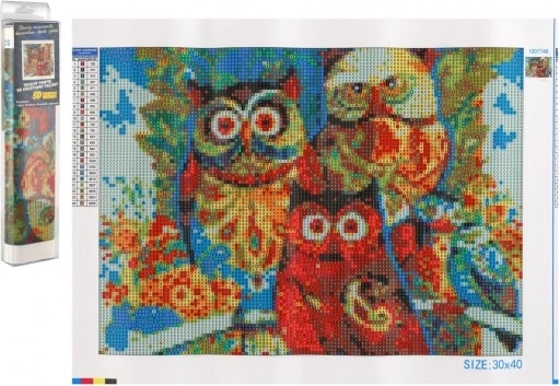 Диамантено рисуване „Совѝ“ 30x40 см