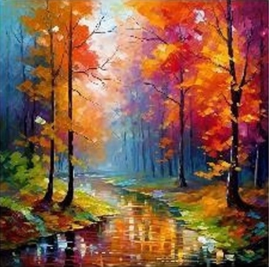 NORIMPEX Paint by Numbers River in an Autumn Forest 40 × 50 cm
