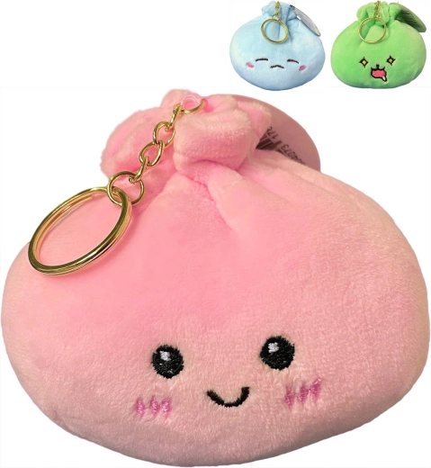 Plush squeaky dumpling keychain - 1 piece