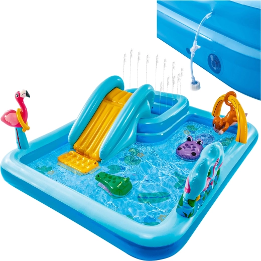 Intex Jungle inflatable kids’ water play center with slide and fountain