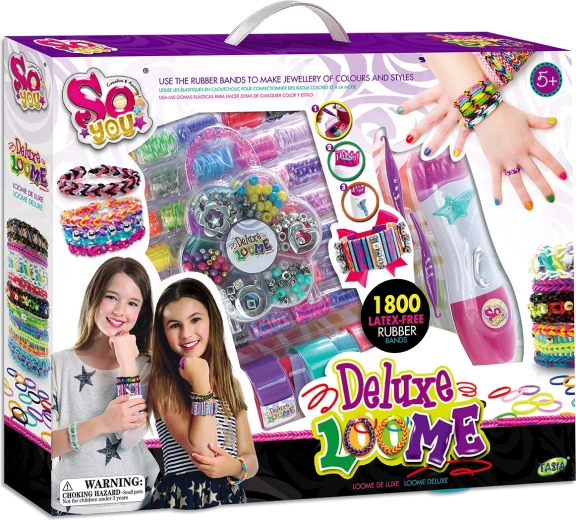 Tasia braiding kit for making latex-free rubber band bracelets – 1800 pcs