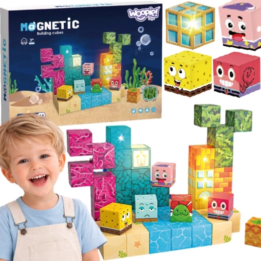 Woopie магнитни кубчета Montessori Океан – 54 части