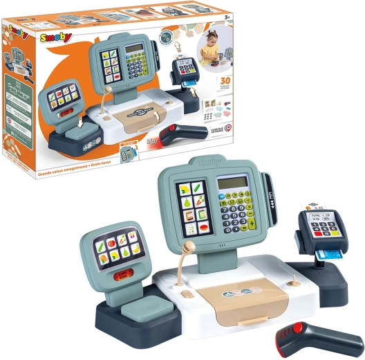 Electronic kids’ cash register with scale