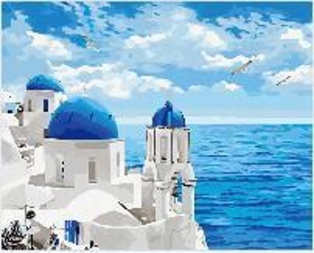 Norimpex Paint by Numbers Greek Sea 40 × 50 cm
