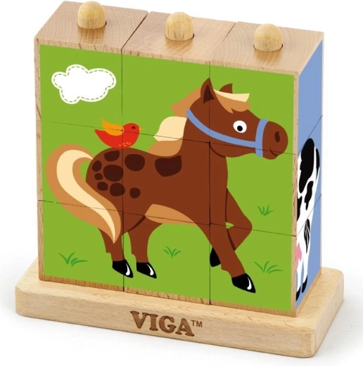VIGA slide-on blocks – farm animals (9 blocks)