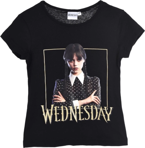 Black cotton Wednesday T-shirt