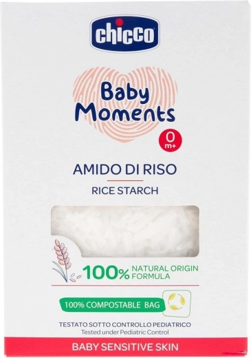 Chicco бебешко оризово нишесте за вана Baby Moments Sensitive 100% био 250 g
