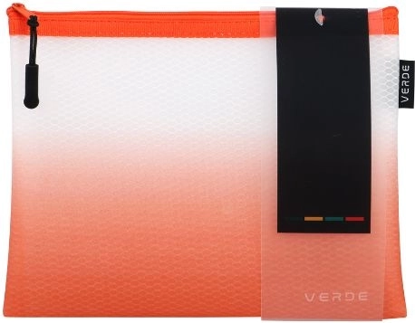 Mesh zippered envelope A5 Verde, brick red