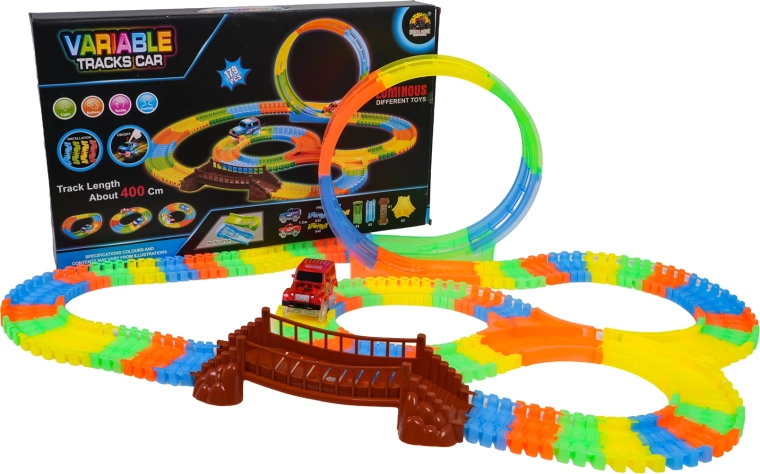 Състезателна светеща количкова писта с 360° примка, 179 части