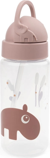 Done by Deer Ozzo straw bottle, pink, 350 ml