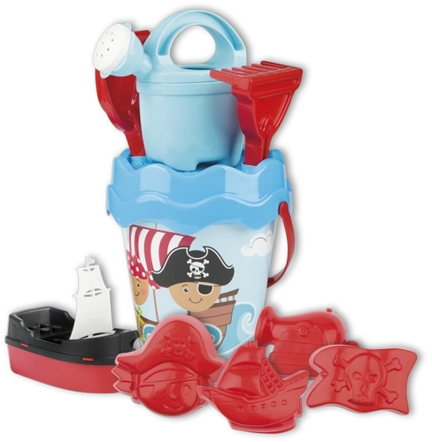 Androni комплект за пясък пирати в пътна мрежеста чанта – Син