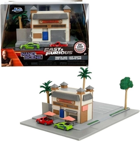 Jada Fast & Furious диорама Toretto’s Market and Café с 2 нано колички