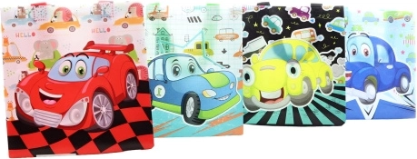 Gift bag cheerful cars plastic 23.5 × 22 × 11 cm