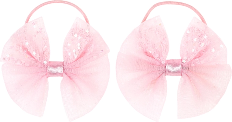 Souza! Rohde Hair Ties with Pink Bow - 2 pcs