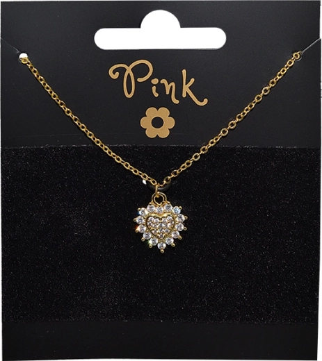 Gold-Plated Necklace with Heart in the Sun Pendant