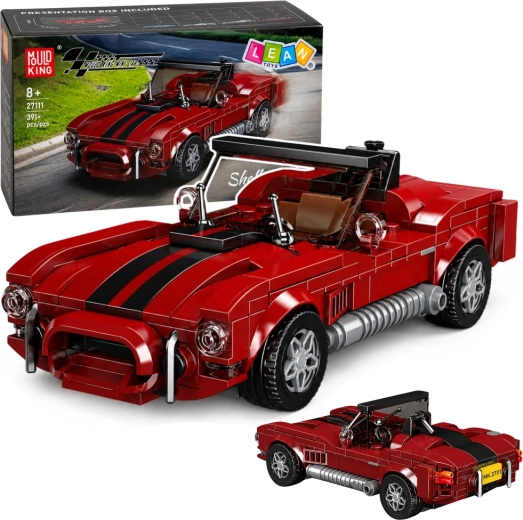 S.Cobra Building Set – Classic Red Sports Car with Display Case (391 pieces)