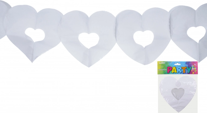 Гирлянда бяла сърца 3 м