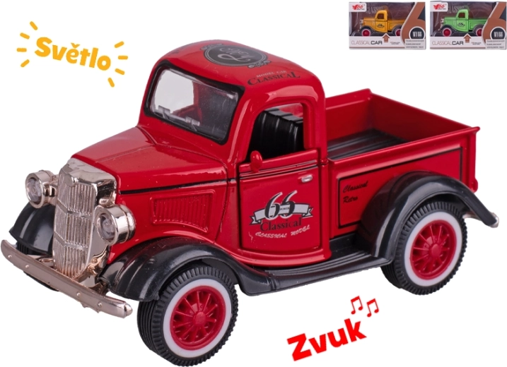 Metal car model Old Timer 11 cm with light and sound