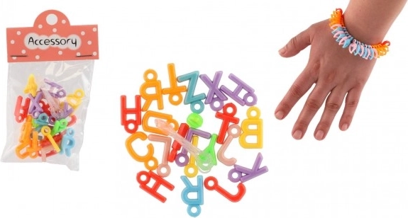 Пластмасови мъниста сърчица и буквички с шнур