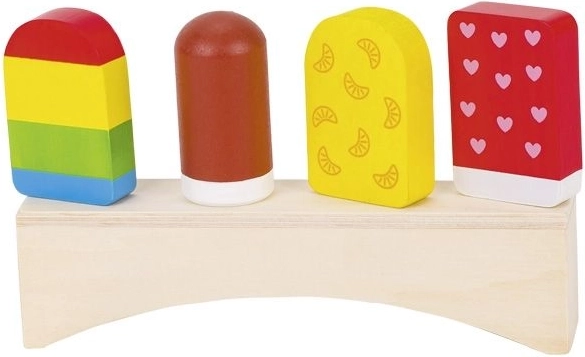 Цветни дървени сладоледи на стойка