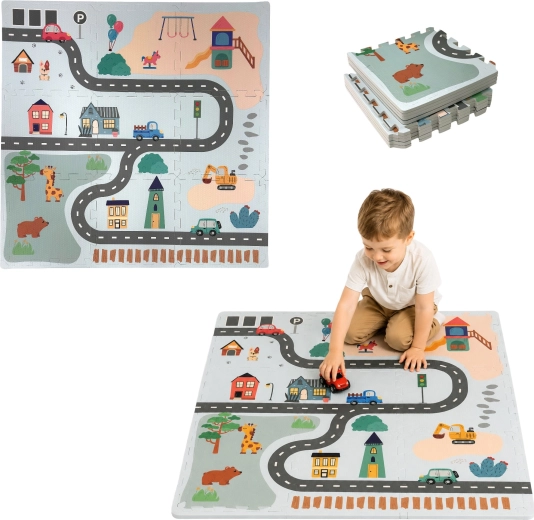Humbi City Foam Educational Floor Puzzle Mat 90 × 90 cm, 9 Pieces