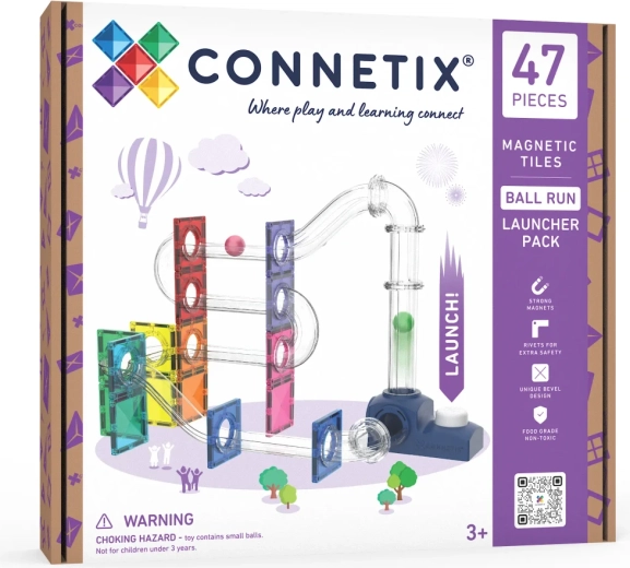 Connetix писта за топчета с пускател, 47 части