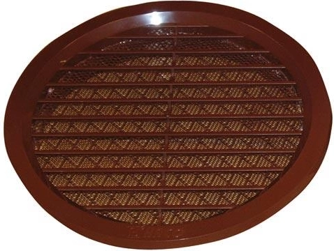 Ventilation grille with mesh, diameter 125 mm, brown