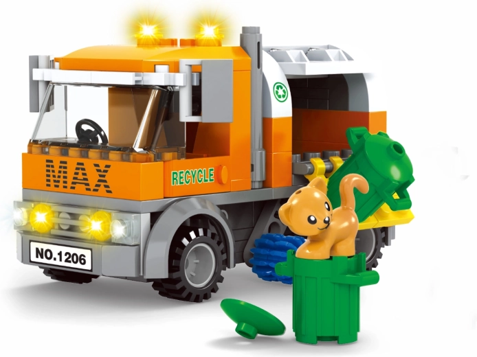 Compatible BLOXO Garbage Truck Building Set, 157 Pieces