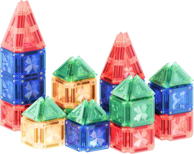 Cleverclixx магнитен конструктор Mini Tiles Intense Pack 28 бр.