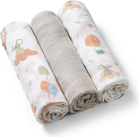BabyOno бамбукови пелени 70 × 70 см, 3 бр. – сив микс