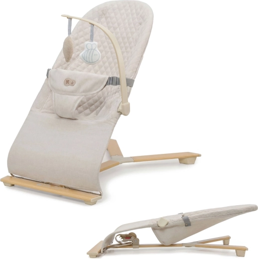 Детско шезлонгче и люлка Kinderkraft MIMI beige wood до 9 кг
