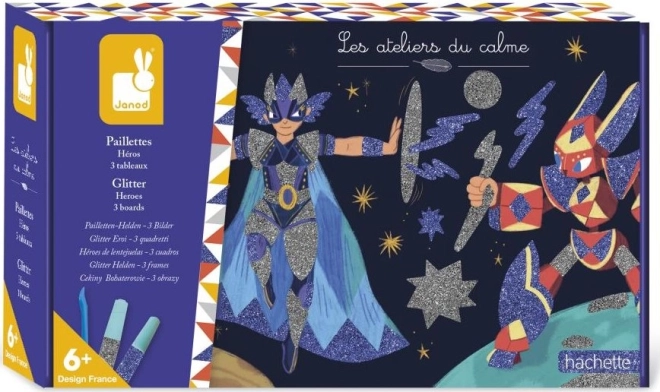 Janod Цветен пясък с брокат Герои