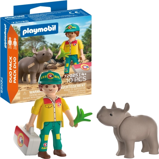 Playmobil Duo Pack – гледач с носорог и аксесоари